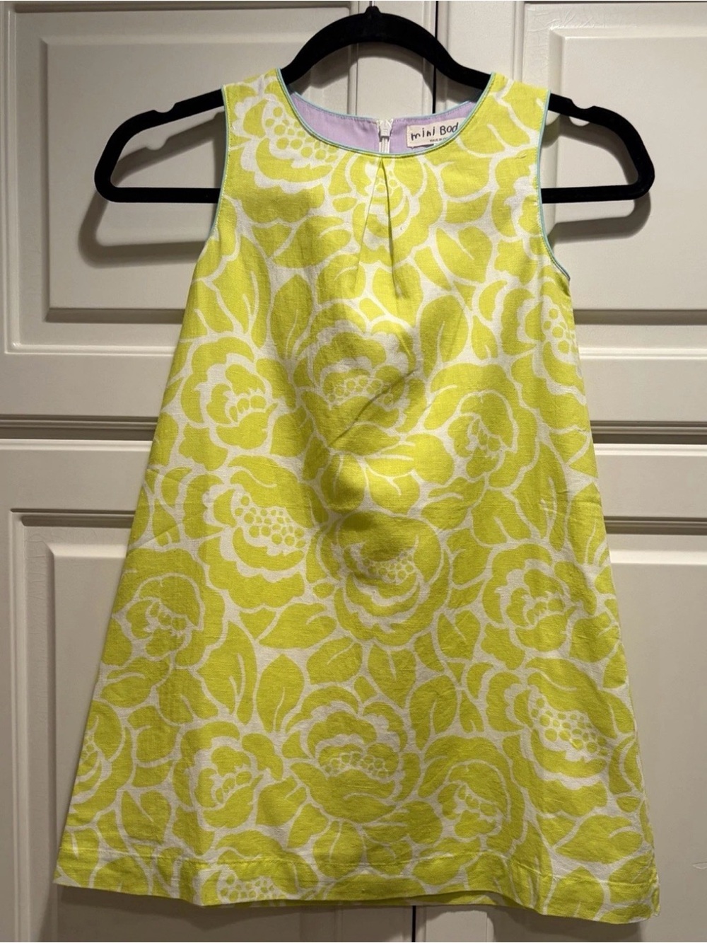 Mini Boden Yellow Hydrangea Shift Dress